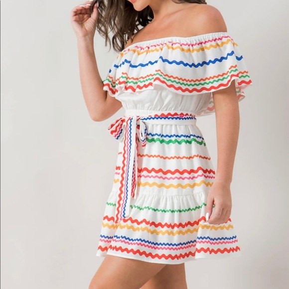 Off shoulder Ric Rac Dress NWOT - Picture 3 of 5